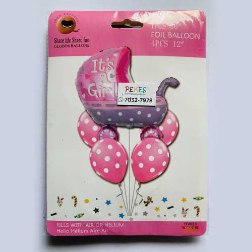 Globos Set It´s Girl Rosado...