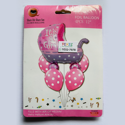 Globos Set It´s Girl Rosado 4PCS