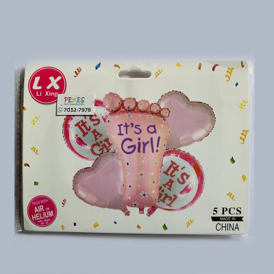 Globos Set It´s Girl Rosado 5PCS