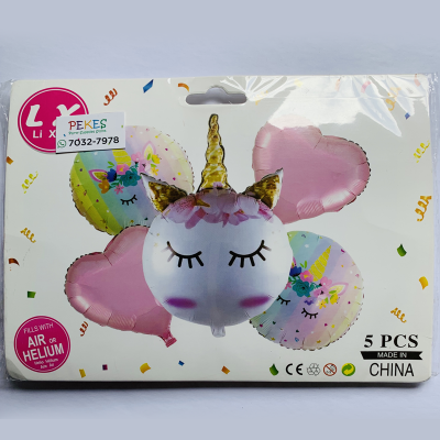 Globos Set Unicornio Rosado